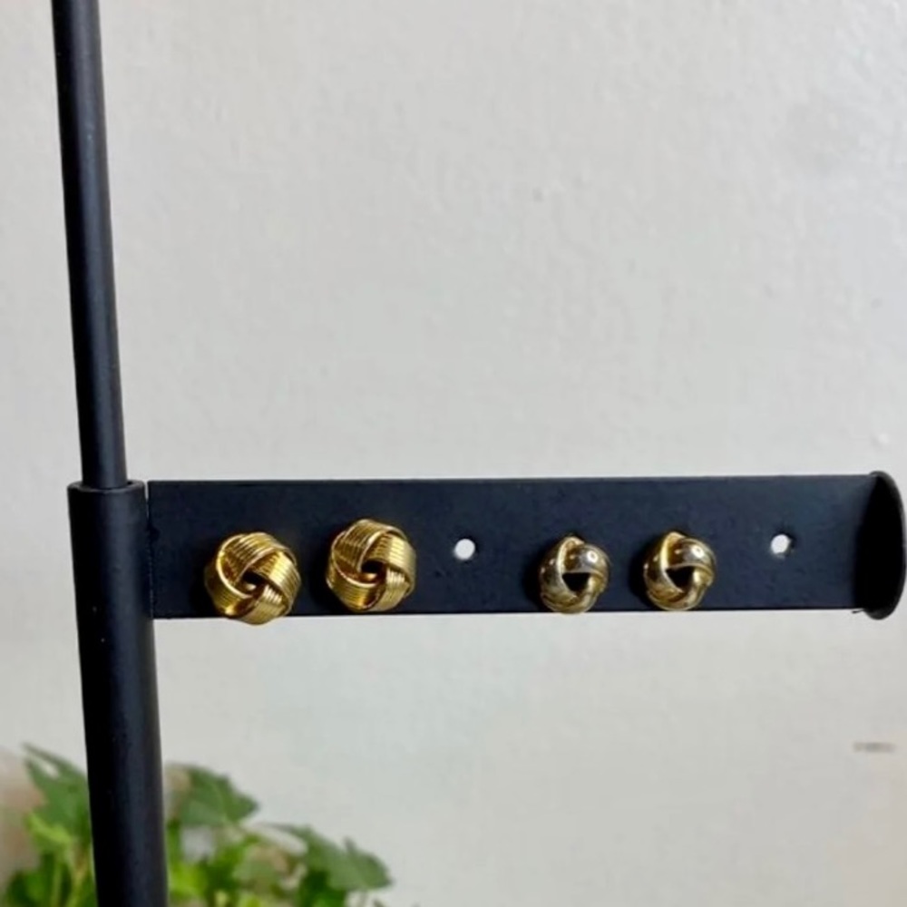 Retro Gold Knot Stud‎ Earrings Set